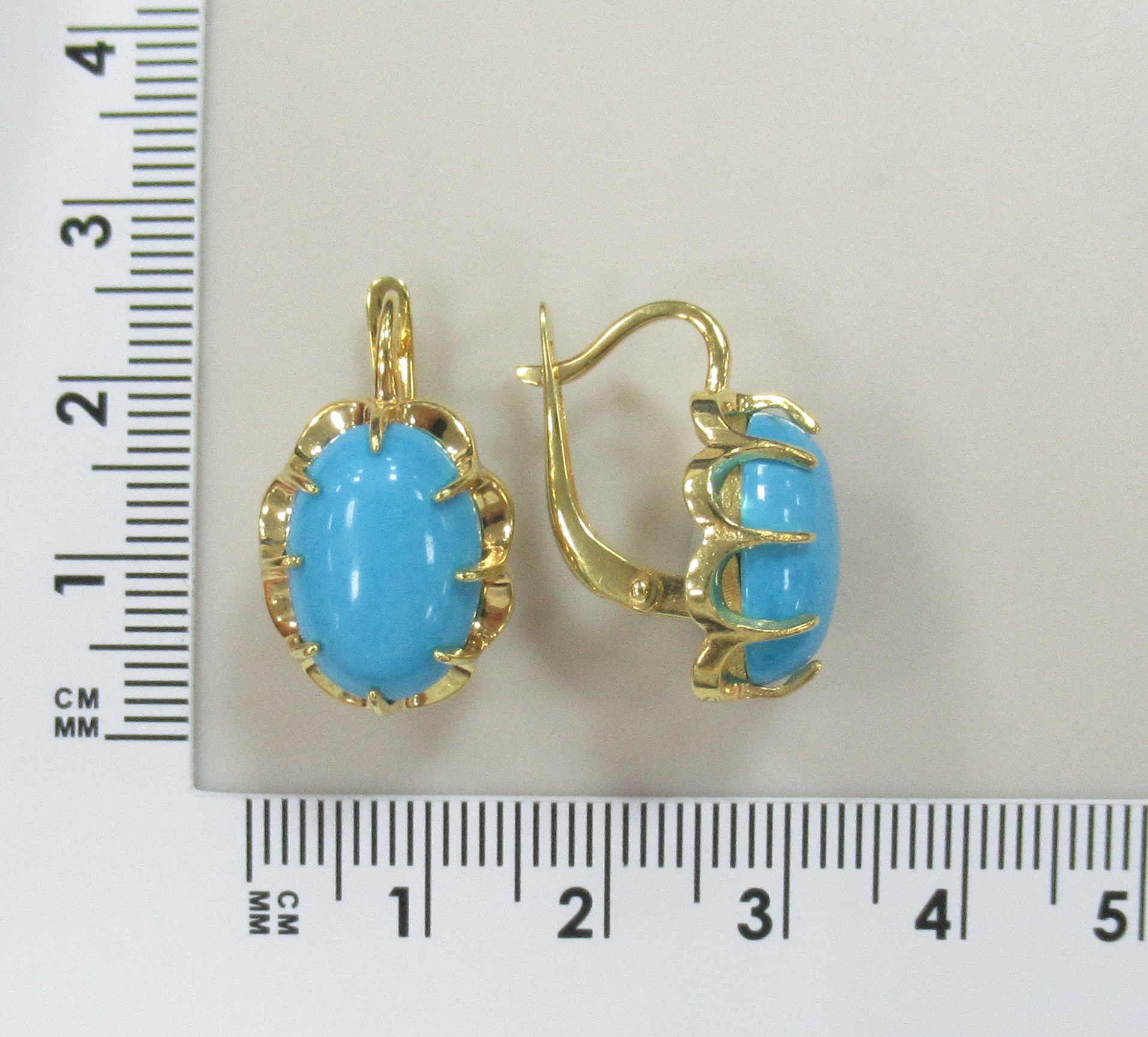 Серебряные серьги с бирюзой